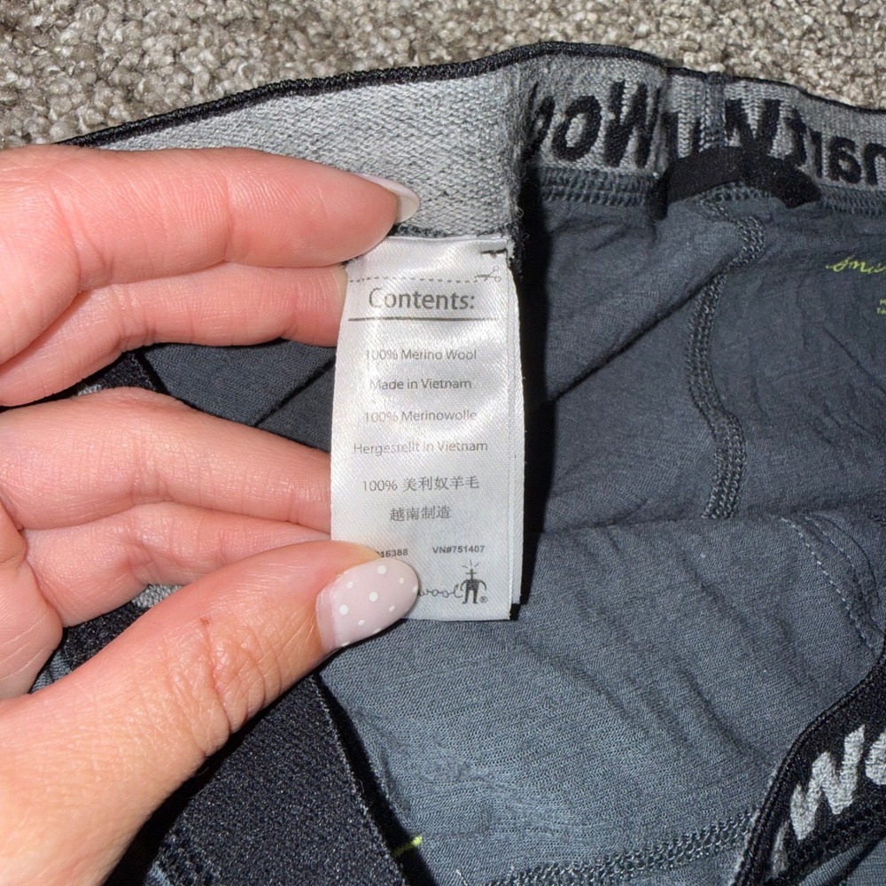 Smartwool Base Layer Pants Mens Medium Gray Excellent 100% Merino Wool Leggings - Picture 4 of 5